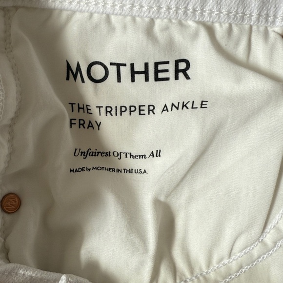 MOTHER The Tripper Ankle Fray Jeans, White, Size 30, Crisp White, Excellent - Picture 10 of 11